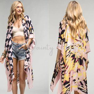Psychedelic Retro Tie Dye Coverup Kimono Duster